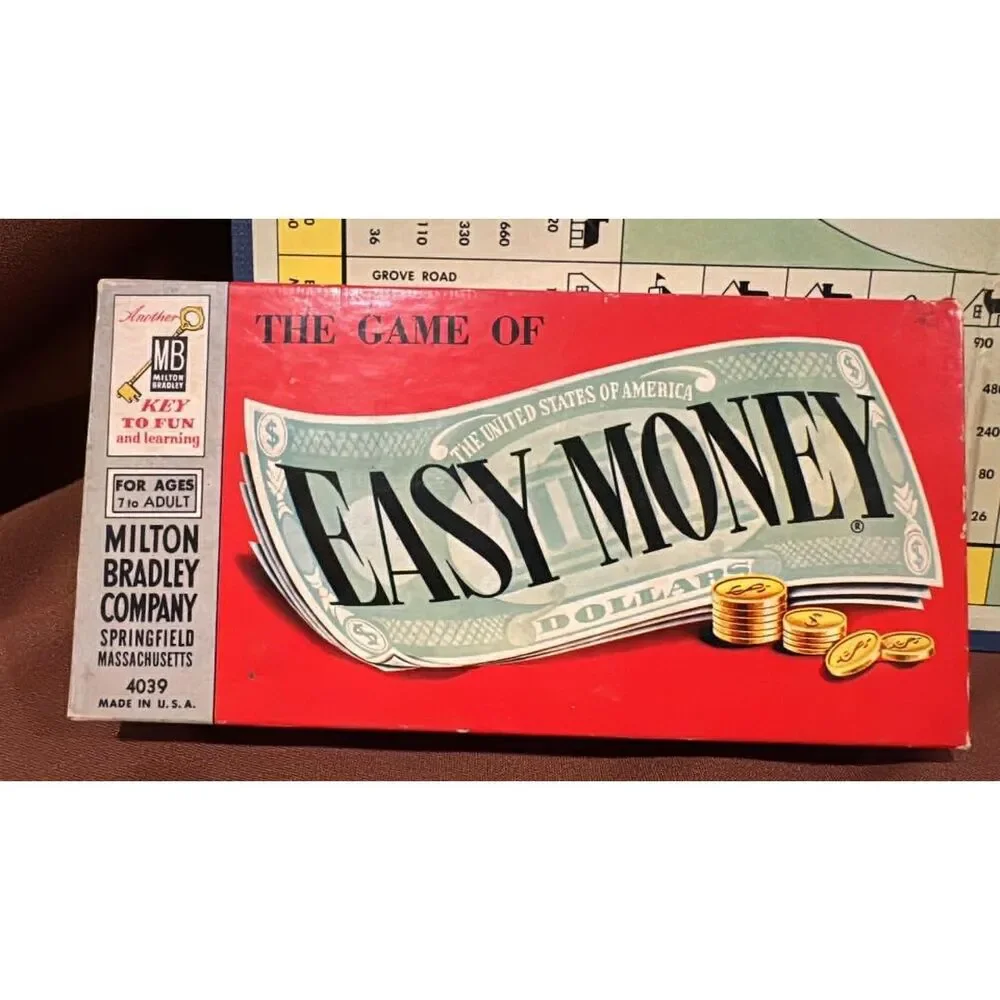 Vintage Easy Money Board Game milton Bradley No Instructions